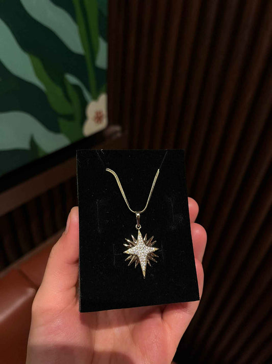 Golden Steel Işıltı Kolye