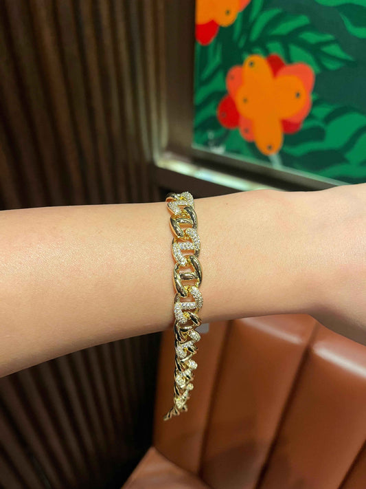 Golden Steel Velvet Shine Bileklik